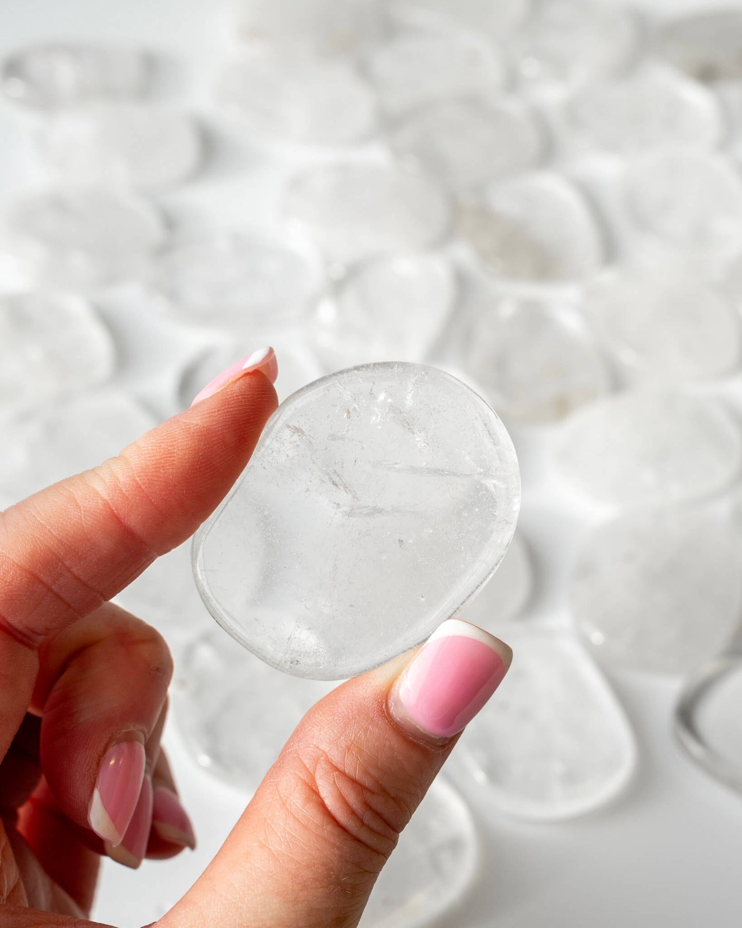 Clear Quartz Crystal Worry Stone