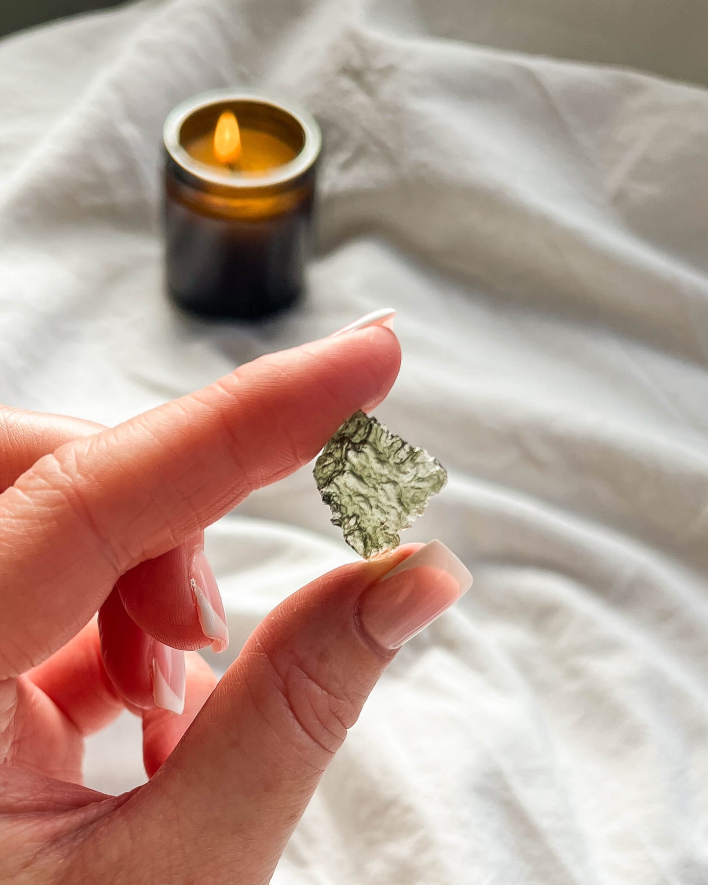 Natural Moldavite Crystal Tektite